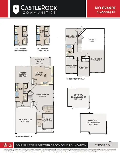 2D floor plan layout for the Rio Grande AZ by CastleRock Communities in Hayden Estates, Buckeye, AZ (Image 4).