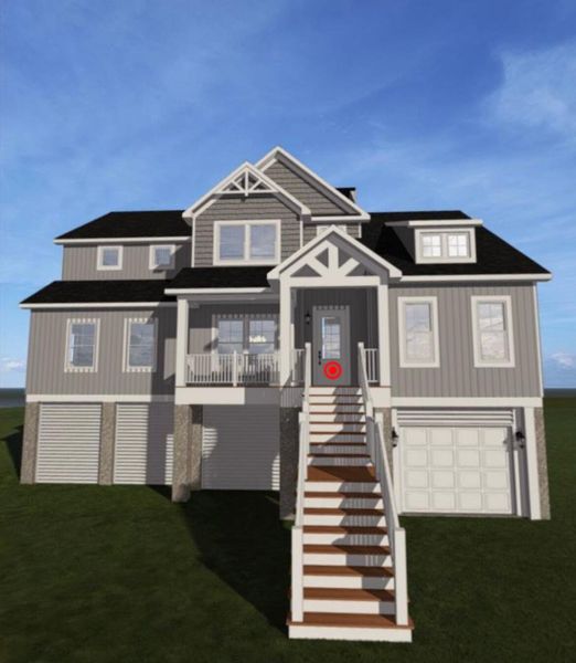 Exterior rendering of this home design in , Moncks Corner, SC (Image 2).