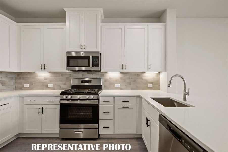 Featuring fantastic storage and prep space, this dream kitchen is finished in a classic color palette that will always be in style!