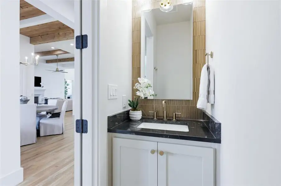 Powder Bath Down The Hallway from Entertaining
