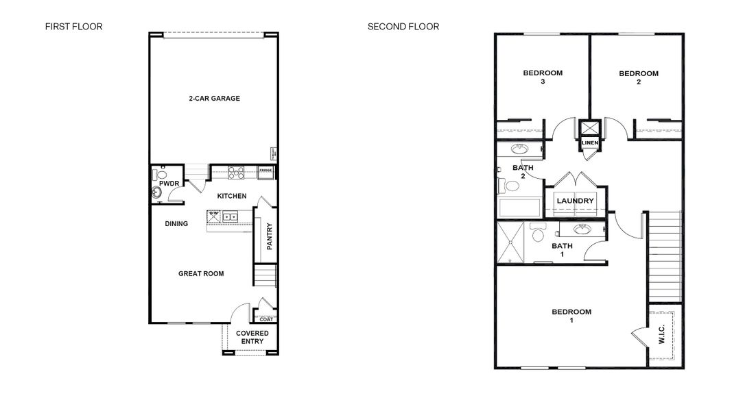 2D floor plan layout for the 1309 by D.R. Horton in Stone Creek, Clinton, SC (Image 3). 2D floor plan layout for the 1309 by D.R. Horton in Stone Creek, Clinton, SC (Image 3).