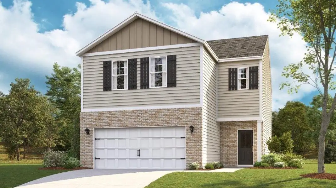 Front exterior of a new home in Fieldcrest Acres, Blountville, TN, highlighting curb appeal (Image 1).