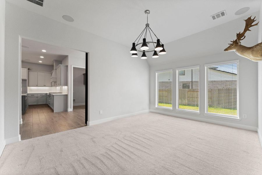 Surround sound completes this media/game room. Surround sound completes this media/game room.