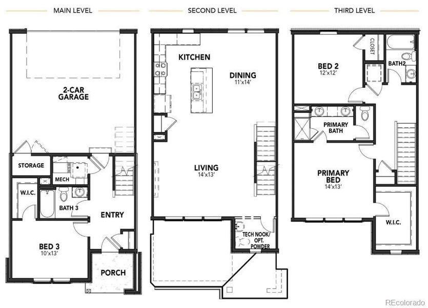 2D floor plan layout of this home in Windler Single Family Homes, Aurora, CO (Image 1).