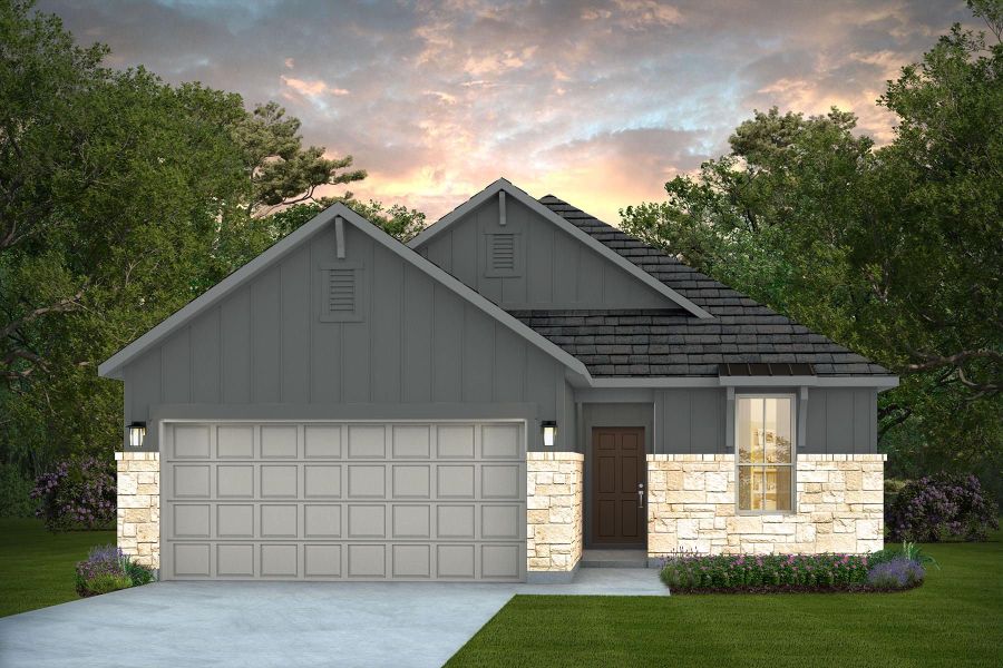 Representative exterior photo of a completed home built from the Blanca by Pulte Homes in Bison Ridge, San Antonio, TX (Image 8). Representative exterior photo of a completed home built from the Blanca by Pulte Homes in Bison Ridge, San Antonio, TX (Image 8).