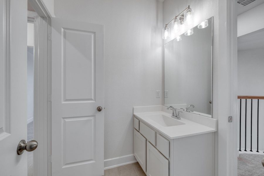 Furnished interior view inside a new home in Santa Rita Ranch - 60', Liberty Hill (Image 9). Furnished interior view inside a new home in Santa Rita Ranch - 60', Liberty Hill (Image 9).