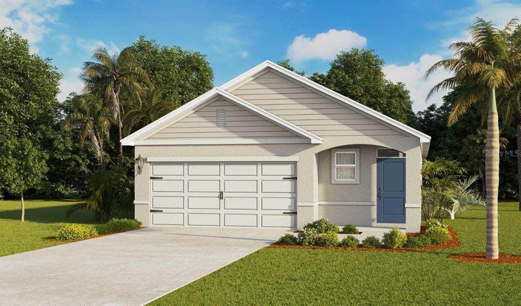 Front exterior of a new home in Villamar, Winter Haven, FL, highlighting curb appeal (Image 1). Front exterior of a new home in Villamar, Winter Haven, FL, highlighting curb appeal (Image 1).