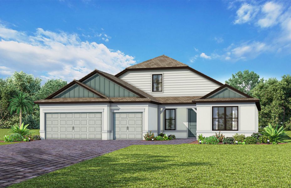 Representative exterior photo of a completed home built from the Stellar Grande by Del Webb in Del Webb Naples, Ave Maria, FL (Image 21).