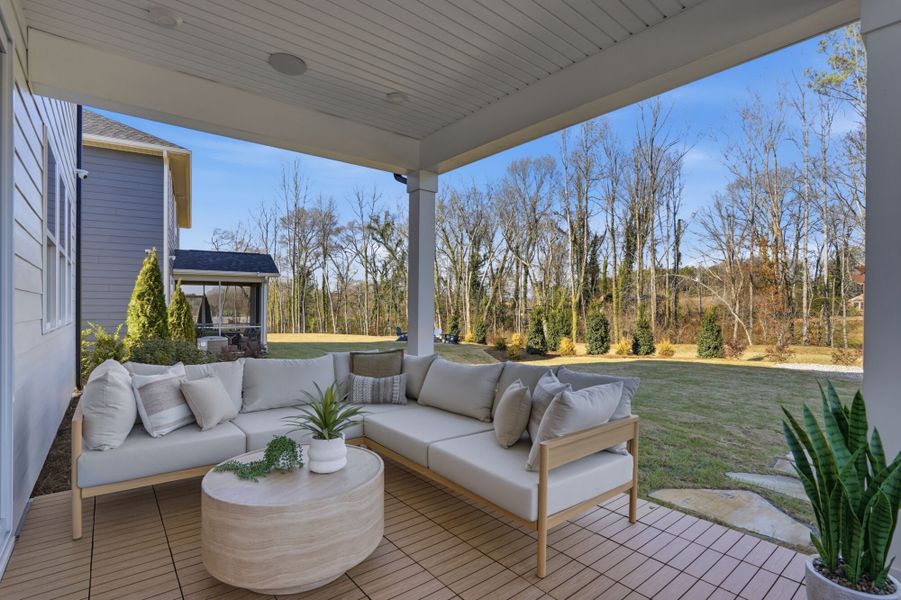 Redwood Model covered veranda