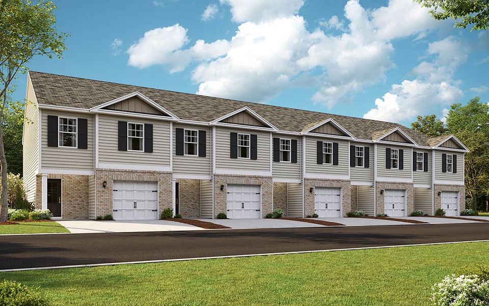 Representative exterior photo of a completed home built from the Mitchell Townhome by D.R. Horton in Cherokee Crossing, Kodak, TN (Image 22).