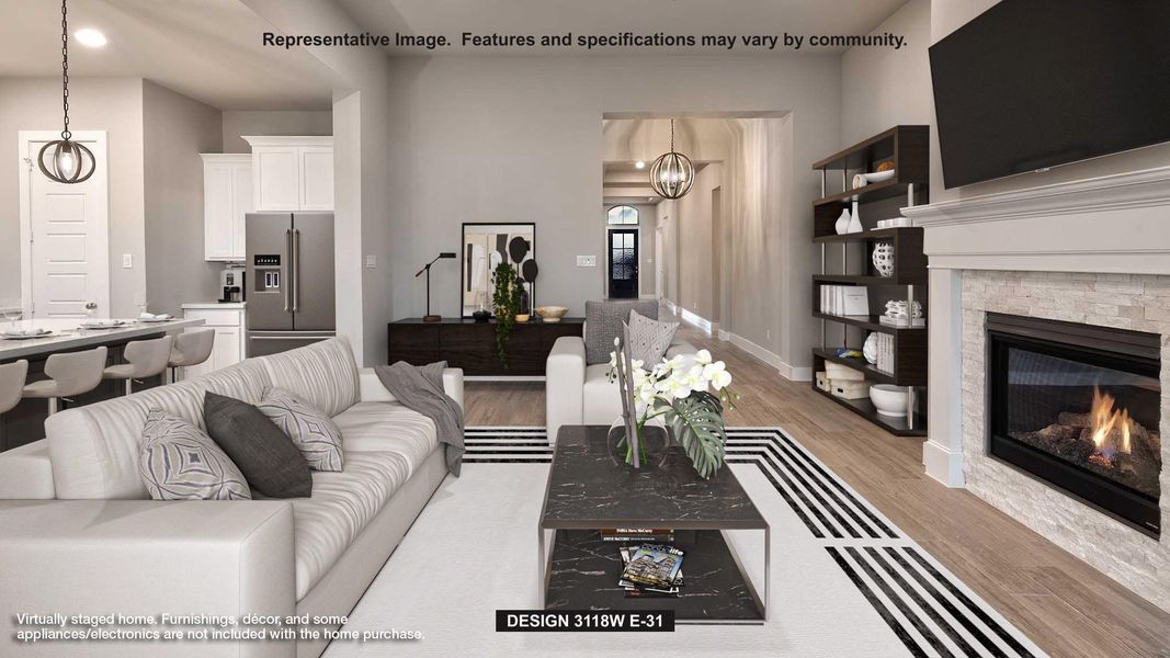 Furnished interior view inside a new home in Parkside on the River West, Georgetown (Image 3).