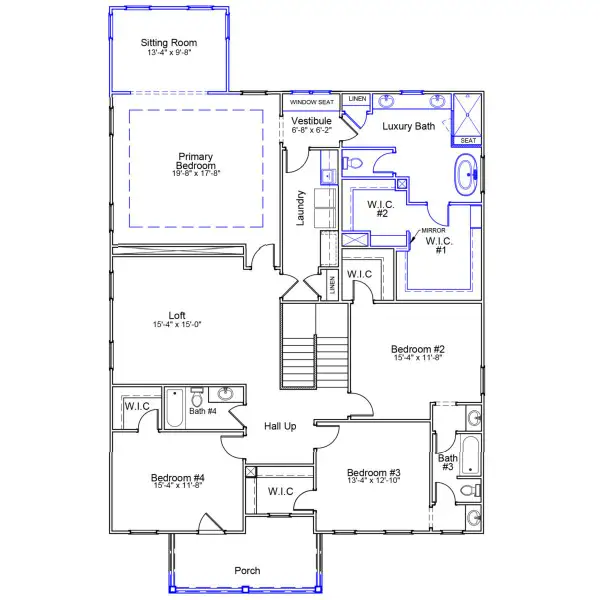 2D floor plan layout of this home in Indigo at Abbey Preserve, Wilmington, NC (Image 4). 2D floor plan layout of this home in Indigo at Abbey Preserve, Wilmington, NC (Image 4).