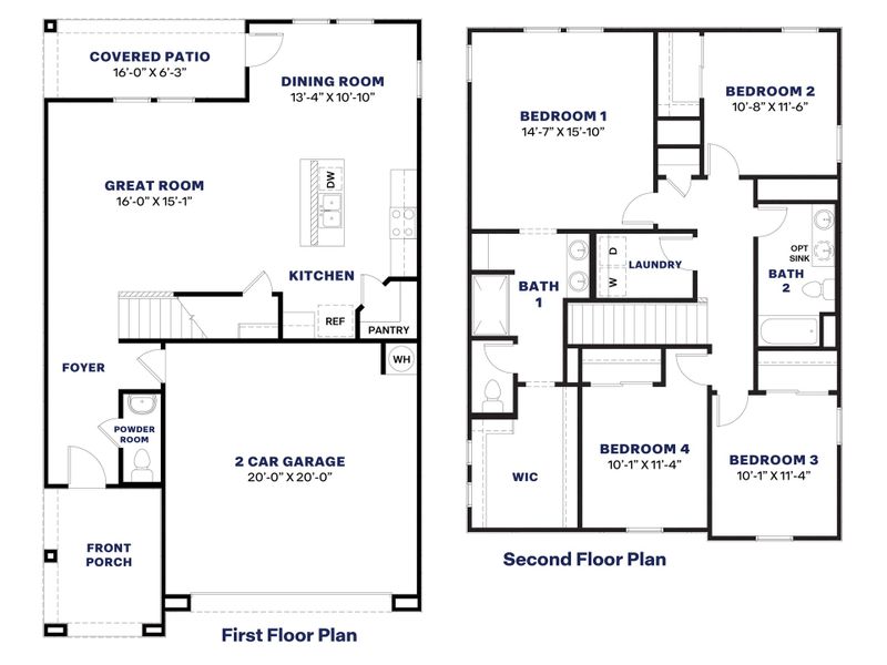 2D floor plan layout for the Grace by D.R. Horton in Radiance at Superstition Vistas, Apache Junction, AZ (Image 5).