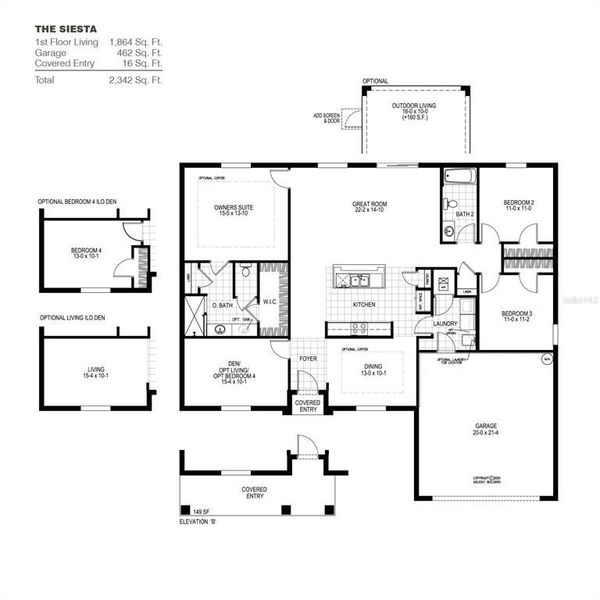 2D floor plan layout of this home in Palm Coast, Palm Coast, FL (Image 5).