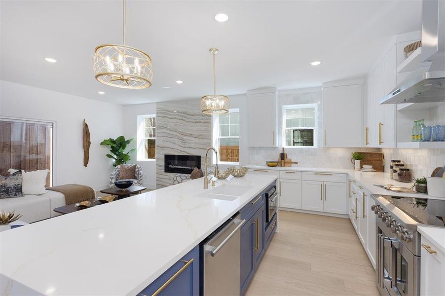 Kitchen open to living