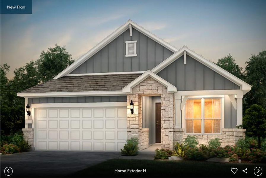 Front exterior- Pulte - Oakmont, Elevation H rendering Front exterior- Pulte - Oakmont, Elevation H rendering