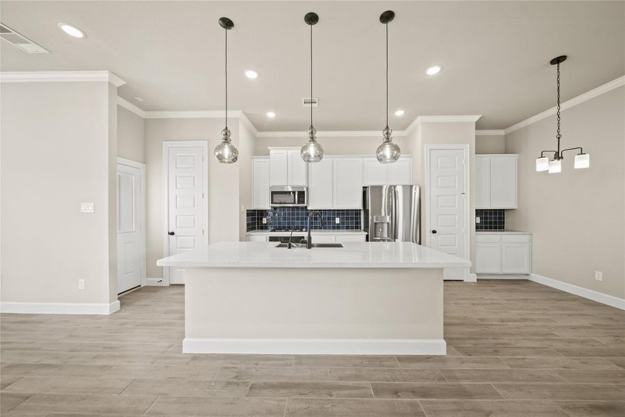 Gourmet island kitchen