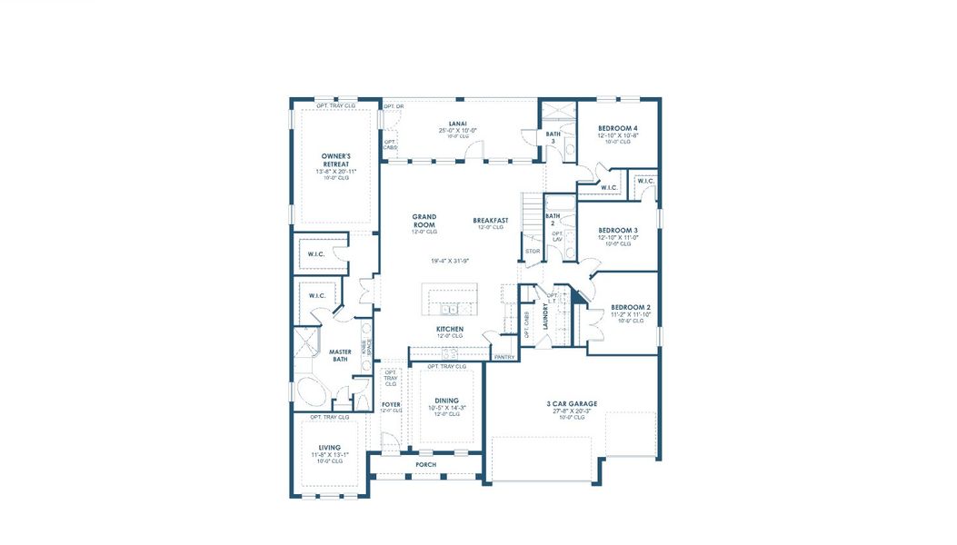2D floor plan layout for the Key Largo II by Homes by WestBay in Pasadena Ridge, Zephyrhills, FL (Image 3). 2D floor plan layout for the Key Largo II by Homes by WestBay in Pasadena Ridge, Zephyrhills, FL (Image 3).