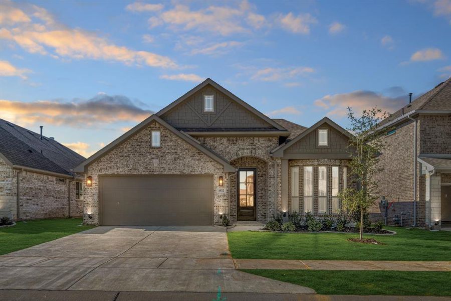 Front exterior of a new home in Eagle Glen 50, Alvarado, TX, highlighting curb appeal (Image 19). Front exterior of a new home in Eagle Glen 50, Alvarado, TX, highlighting curb appeal (Image 19).