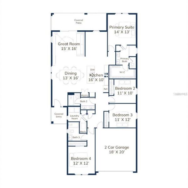 2D floor plan layout of this home in , Dunnellon, FL (Image 3). 2D floor plan layout of this home in , Dunnellon, FL (Image 3).