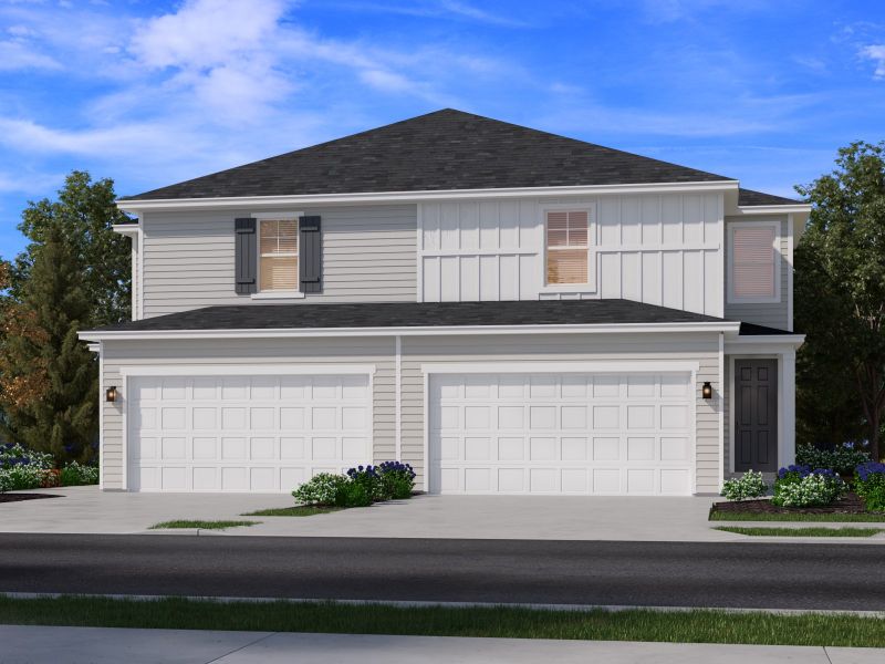 Representative exterior photo of a completed home built from the Ridge by Meritage Homes in Cypress Meadows - The Villas, Jacksonville, FL (Image 2). Representative exterior photo of a completed home built from the Ridge by Meritage Homes in Cypress Meadows - The Villas, Jacksonville, FL (Image 2).