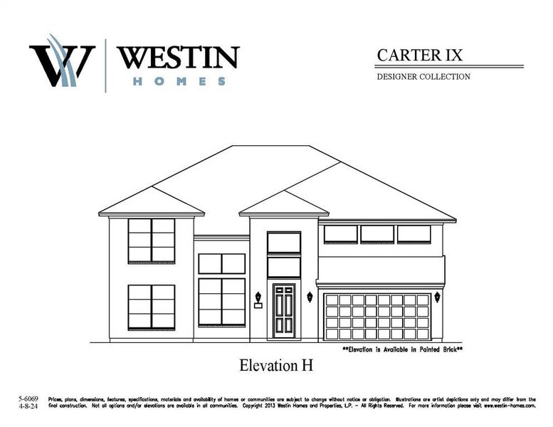 Westin Homes NEW Construction (Carter IX, Elevation H) CURRENLTY BEING BUILT. Two story. 5 bedrooms, 4.5 baths. Primary suite downstairs with large walk-in closet. Secondary bedroom on first floor with private bath as well. Formal dining room and study. Spacious island kitchen with breakfast area open to family room. Upstairs game room with media room plus three secondary bedrooms. Covered patio and 3 car attached garage.