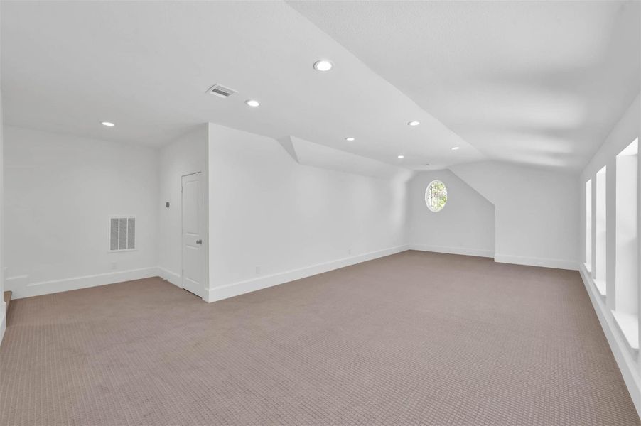 Ample room for game or media room. Ample room for game or media room.