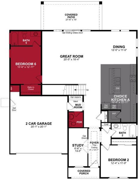2D floor plan layout of this home in Montana Vista - Summit, Buckeye, AZ (Image 3).