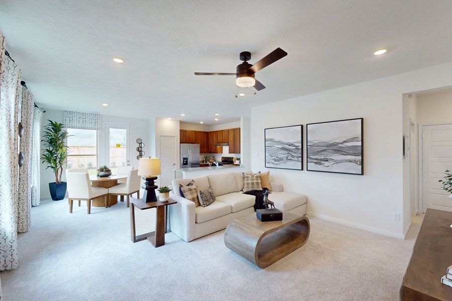 Representative furnished interior of a home built from the 1271 by KB Home in Grace Landing, Willis (Image 4). Representative furnished interior of a home built from the 1271 by KB Home in Grace Landing, Willis (Image 4).
