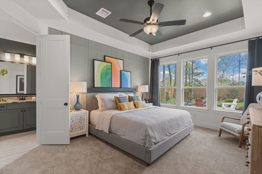Representative furnished interior of a home built from the Bradford by Chesmar Homes in Artavia, Conroe (Image 11).