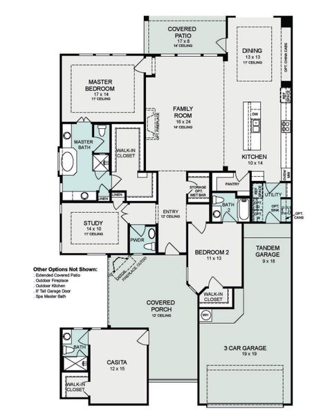 Rochelle Floor Plan Layout in Audubon 60's, Magnolia | Sitterle Homes