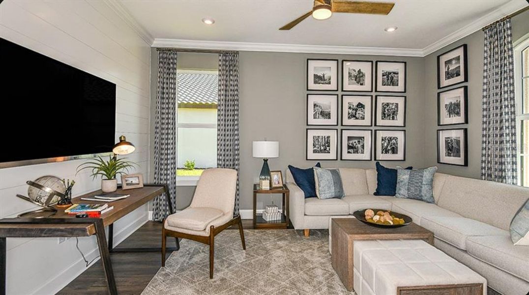 Furnished interior view inside a new home in Esplanade at Wiregrass Ranch, Wesley Chapel (Image 5). Furnished interior view inside a new home in Esplanade at Wiregrass Ranch, Wesley Chapel (Image 5).