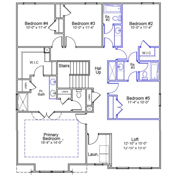 2D floor plan layout of this home in Citadel Point at Southbridge, Sneads Ferry, NC (Image 3).