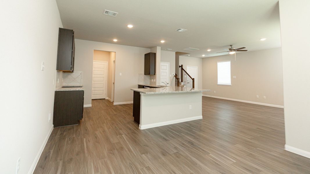 Dining Area to Kitchen and Family Room