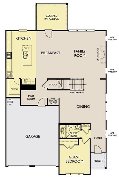 2D floor plan layout of this home in Arbors at Richland Creek, Buford, GA (Image 3).