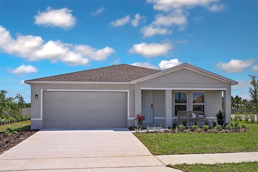 Images are of a studio home or rendering. Home pictured is a finished Quail Ridge plan similar to the subject property. Virtually staged.