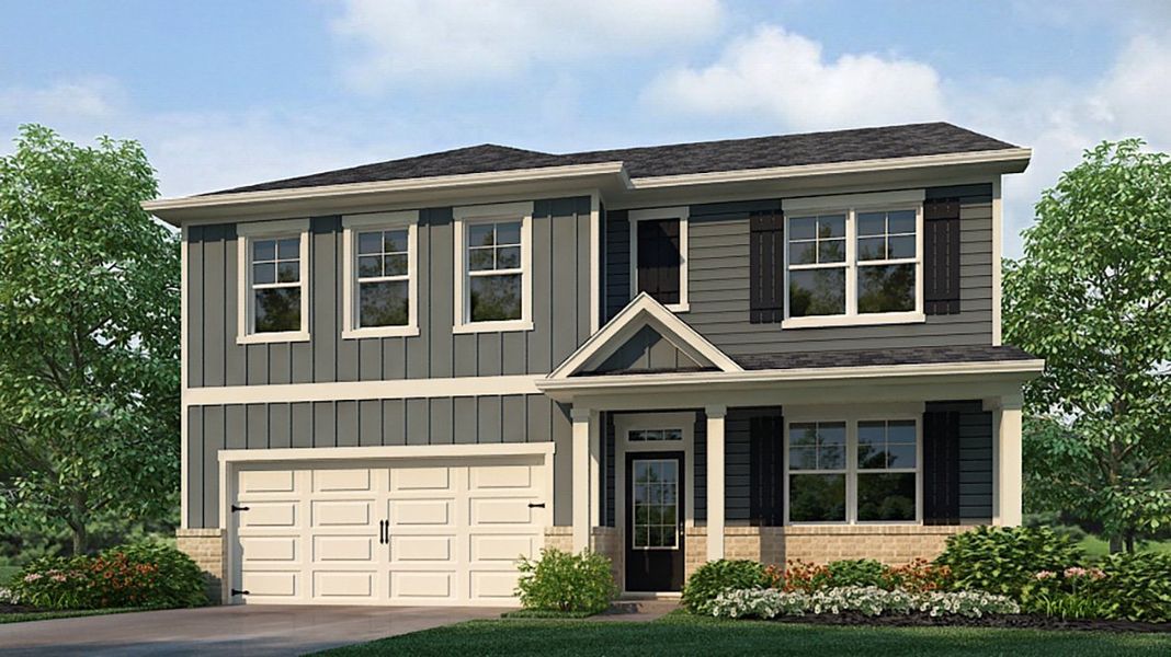 Representative exterior photo of a completed home built from the HANOVER by D.R. Horton in Lost Creek, Dallas, GA (Image 25). Representative exterior photo of a completed home built from the HANOVER by D.R. Horton in Lost Creek, Dallas, GA (Image 25).