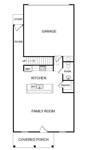 2D floor plan layout for the Brookfield by Piedmont Residential in Castleberry Pointe, Dawsonville, GA (Image 3).