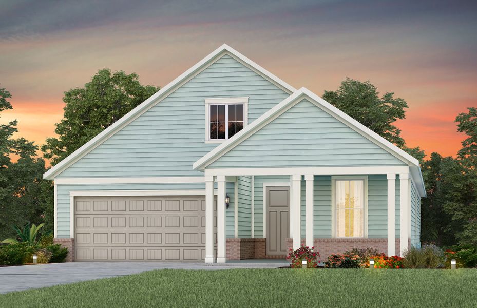 Front exterior of a new home in Sun City Hilton Head, Bluffton, SC, highlighting curb appeal (Image 17).