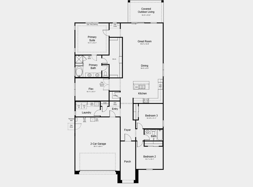 2D floor plan layout for the Essence by Taylor Morrison in Saddleback, Peoria, AZ (Image 3).