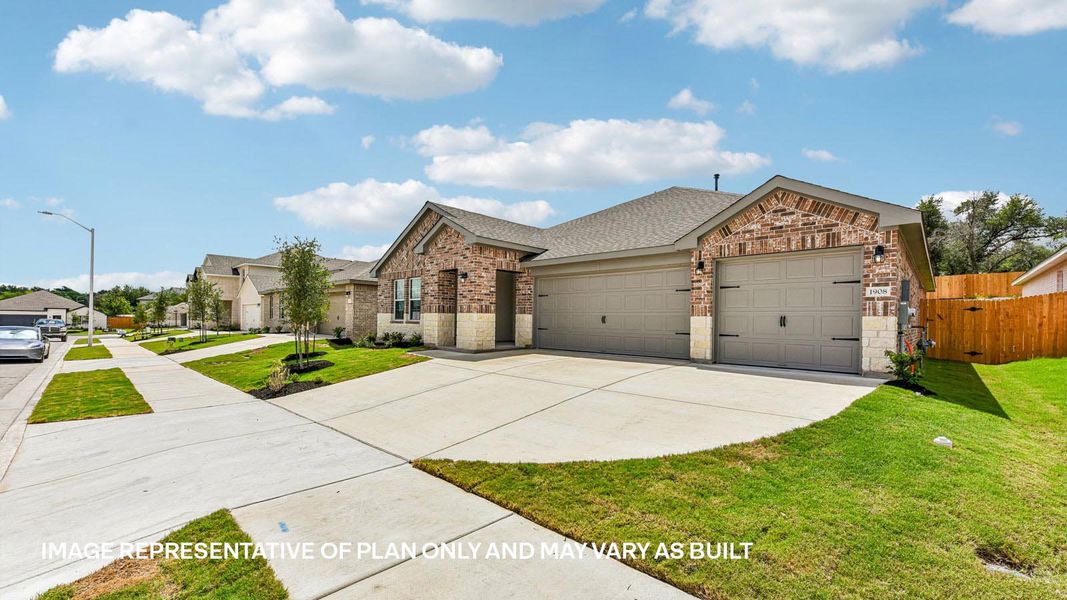 Representative exterior photo of a completed home built from the The Hudson by D.R. Horton in Rosenbusch Ranch, Leander, TX (Image 26). Representative exterior photo of a completed home built from the The Hudson by D.R. Horton in Rosenbusch Ranch, Leander, TX (Image 26).