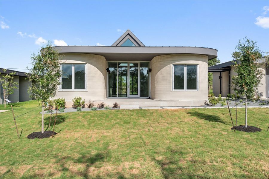 Front exterior of a new home in Wimberley Springs, Wimberley, TX, highlighting curb appeal (Image 1). Front exterior of a new home in Wimberley Springs, Wimberley, TX, highlighting curb appeal (Image 1).