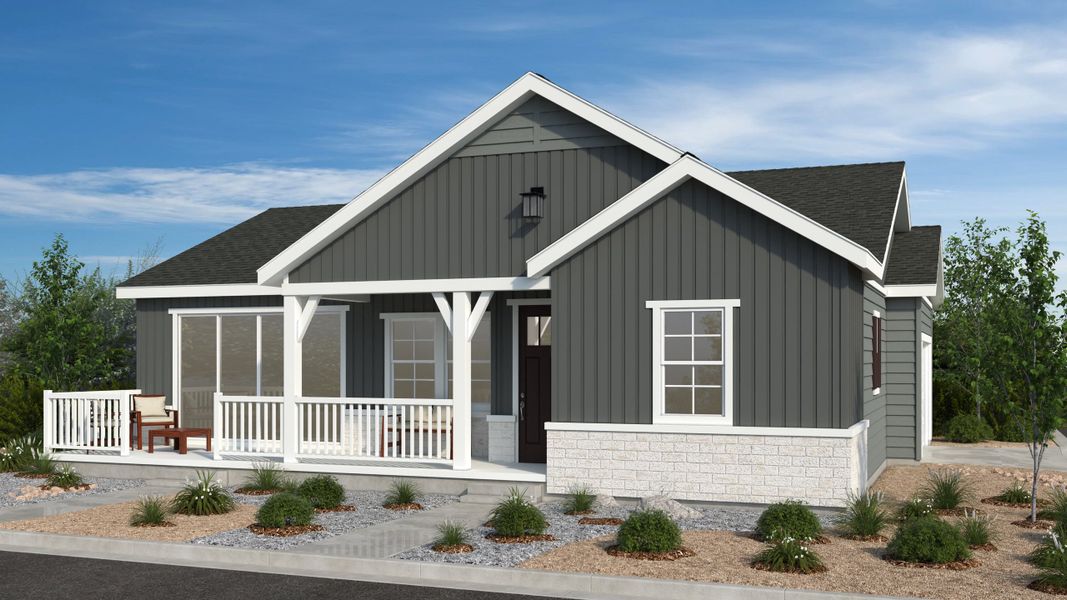 Representative exterior photo of a completed home built from the The Bluff by Taylor Morrison in Trailstone, Arvada, CO (Image 2). Representative exterior photo of a completed home built from the The Bluff by Taylor Morrison in Trailstone, Arvada, CO (Image 2).