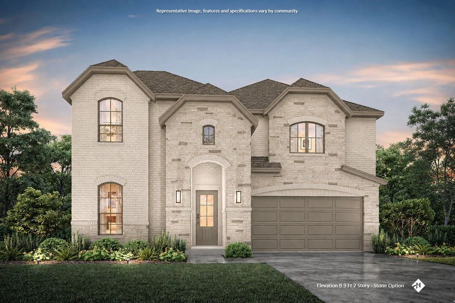 Front exterior of a new home in Vista Point, Grandview, TX, highlighting curb appeal (Image 7). Front exterior of a new home in Vista Point, Grandview, TX, highlighting curb appeal (Image 7).
