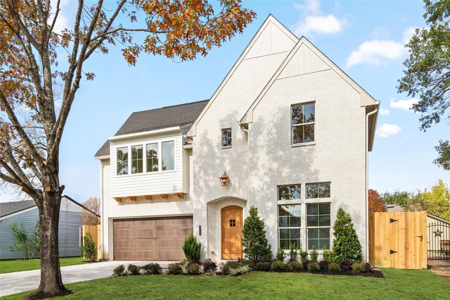 Front exterior of a new home in , Houston, TX, highlighting curb appeal (Image 1). Front exterior of a new home in , Houston, TX, highlighting curb appeal (Image 1).
