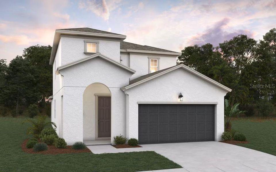 Front exterior of a new home in Seaire, Parrish, FL, highlighting curb appeal (Image 1). Front exterior of a new home in Seaire, Parrish, FL, highlighting curb appeal (Image 1).