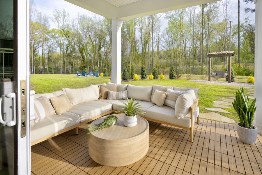 Redwood Model covered veranda