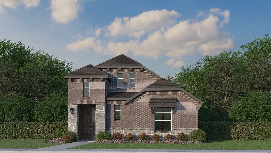 Plan 1451 Elevation D w/ Stone Plan 1451 Elevation D w/ Stone