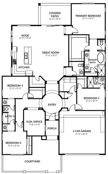2D floor plan layout for the Scottsdale by LEH. Homes in Garden Park Unit 4, El Paso, TX (Image 3). 2D floor plan layout for the Scottsdale by LEH. Homes in Garden Park Unit 4, El Paso, TX (Image 3).