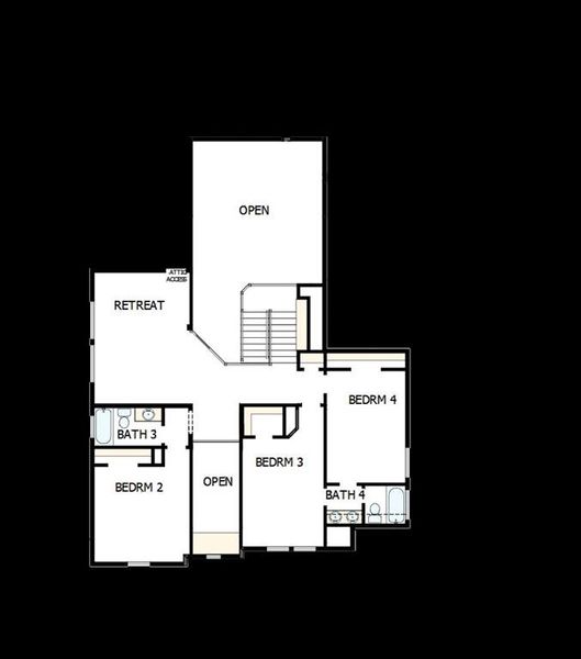 2D floor plan layout of this home in Terraces – Estates, Rockwall, TX (Image 2).